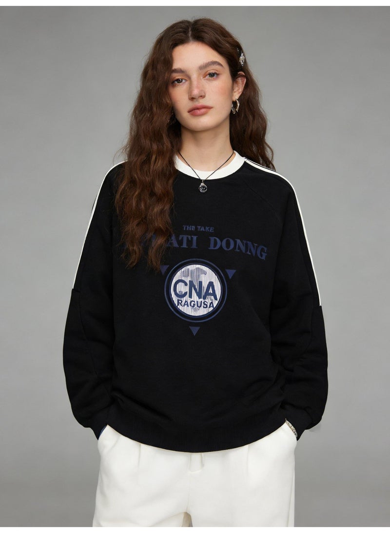 Heather "Imprati Dong" vintage logo Oversized T-neck Sweater | Striped pullover with "CNA· ragusa" print. - Image 4